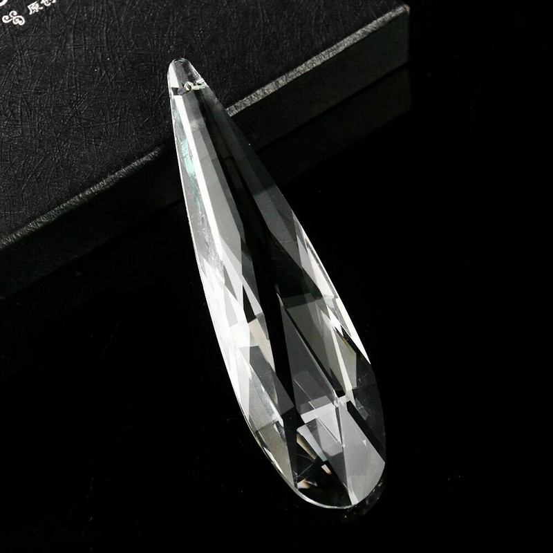 Clear Sparkling Faceted Prism Slender Long Strip Angel Tears Crystal Water Droplets Πολυέλαιος Κρεμαστό Κρεμαστό Sun Catcher Dangle Decor