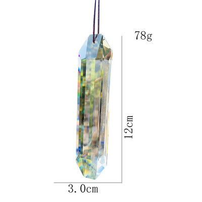 Полиран AB цвят Дълга лента Полилей с кристална фасетирана призма Rainbow Sun Catcher Streamer Aurora Wedding Party Висящ декор