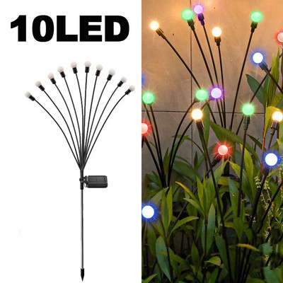 Слънчеви светлини за светулки 6/8/10 Led слънчеви градински светлини за тревни площи Външна водоустойчива люлееща се светлина за декорация на пътека на вътрешния двор