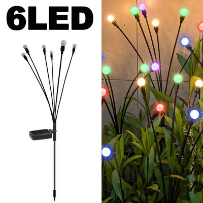 Слънчеви светлини за светулки 6/8/10 Led слънчеви градински светлини за тревни площи Външна водоустойчива люлееща се светлина за декорация на пътека на вътрешния двор