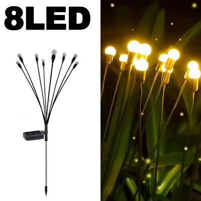Слънчеви светлини за светулки 6/8/10 Led слънчеви градински светлини за тревни площи Външна водоустойчива люлееща се светлина за декорация на пътека на вътрешния двор