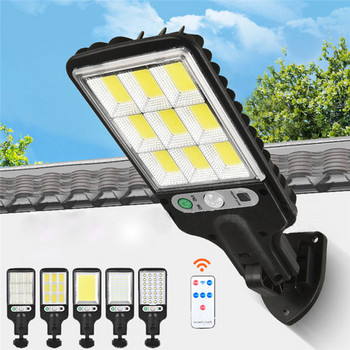 Слънчеви светлини Външна LED улична лампа със сензор за движение 3 светлинни режима COB SMD осветление за двор, градина, вътрешен паркинг
