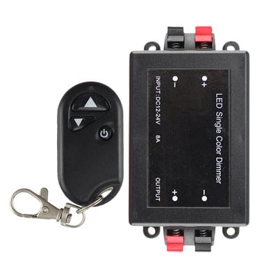 LED monokroomse valguse madalpinge dimmeri kontroller 12V 24V 8A RF juhtmevaba kaugjuhtimispuldiga ühevärviliste valgustuslampide jaoks