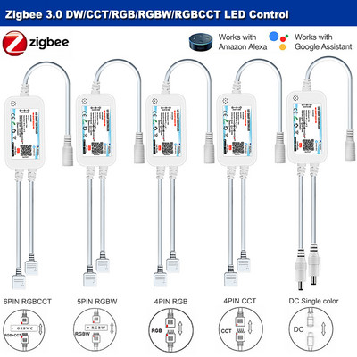 Dual Outport Zigbee 3.0 Led Controller DC5V 12V 24V 5050 CCT/RGB/RGBWW/RGBCCT Led Strip Light Dimmer Smart Tuya Zigbee