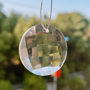 Нов прозрачен осмоъгълен кристален полилей с ловец на слънце, кристали, призми, висулки, висящи орнаменти, аксесоари за осветление за домашен декор 40 мм