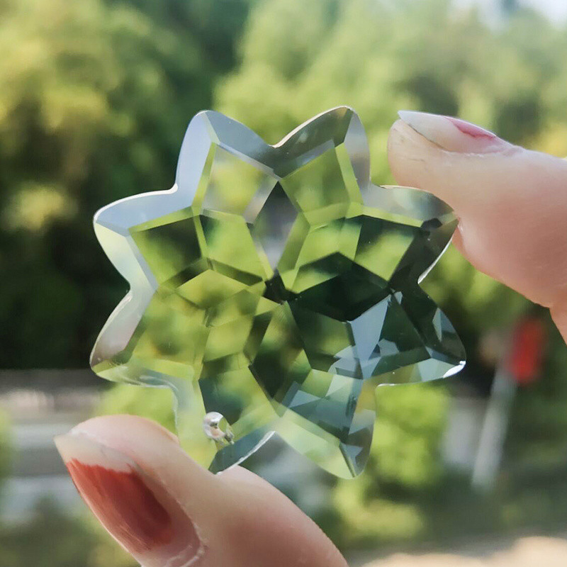 Naujas skaidrus aštuonkampis krištolinis saulės gaudytojas sietynas kristalai prizmės pakabukai kabantys ornamentas namų dekoras apšvietimo priedai 40 mm