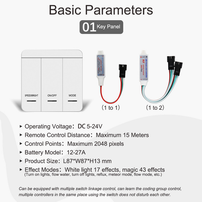 Bandă LED Dimmer Controler Panou Reflux Pixel Controller pentru WS2811 alb/alb cald Curgând apă curgătoare bandă de curse de cai