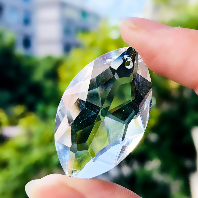 5PC Faceted Prism Flower Horse's Eye Οβάλ Κρυστάλλινο Κοσμήματα Κρεμαστό Ταβάνι Πολυέλαιος Αφρώδης Sun Catcher Γυαλιστερή κρεμαστή διακόσμηση