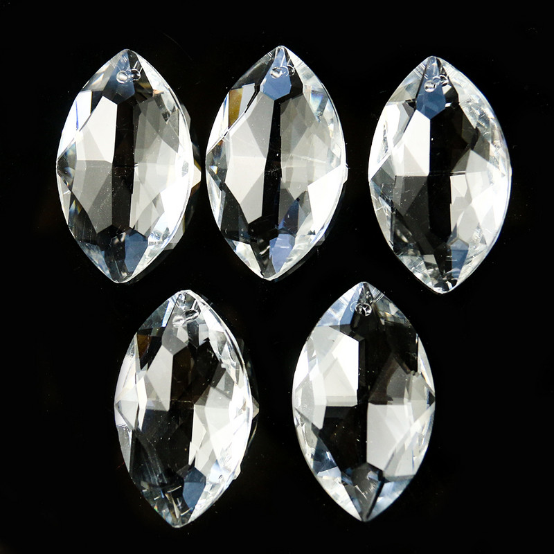 5PC Faceted Prism Flower Horse's Eye Οβάλ Κρυστάλλινο Κοσμήματα Κρεμαστό Ταβάνι Πολυέλαιος Αφρώδης Sun Catcher Γυαλιστερή κρεμαστή διακόσμηση