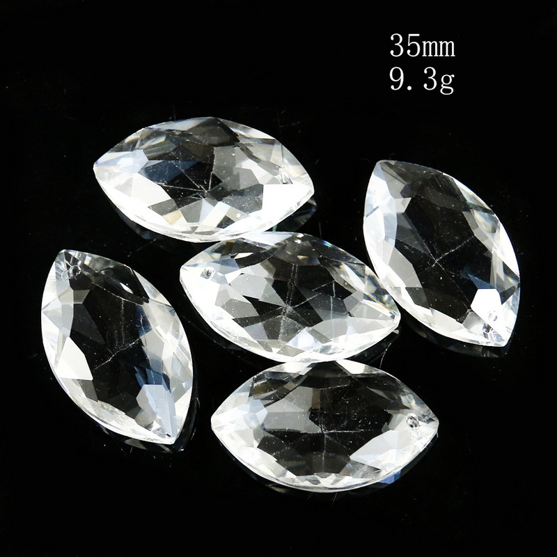 5PC Faceted Prism Flower Horse's Eye Οβάλ Κρυστάλλινο Κοσμήματα Κρεμαστό Ταβάνι Πολυέλαιος Αφρώδης Sun Catcher Γυαλιστερή κρεμαστή διακόσμηση