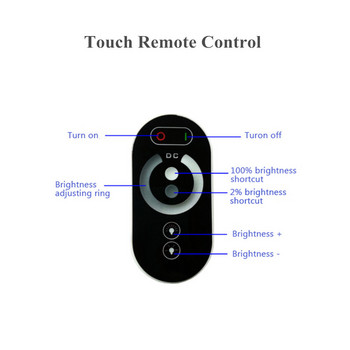 Touch Dimmer Μονόχρωμο ελεγκτή LED DC12V 24V 8A Ασύρματο τηλεχειριστήριο RF 2 καναλιών για μονόχρωμα φώτα ταινίας LED