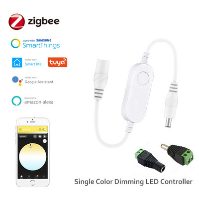 DC12V-24V Mini Zigbee Lighting Dimmer Led Dimmable 5050 3528 Μονόχρωμος ελεγκτής φωτός ταινίας LED Εργασία με την Alexa Smartthings