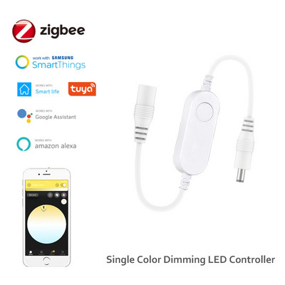 DC12V-24V Mini Zigbee Lighting Dimmer Led Dimmable 5050 3528 Μονόχρωμος ελεγκτής φωτός ταινίας LED Εργασία με την Alexa Smartthings