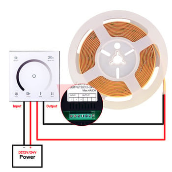 LED димерен превключвател DC12V-24V контролер на сензорен панел Регулируем регулатор на напрежението за LED ленти Светлини Димери за осветление