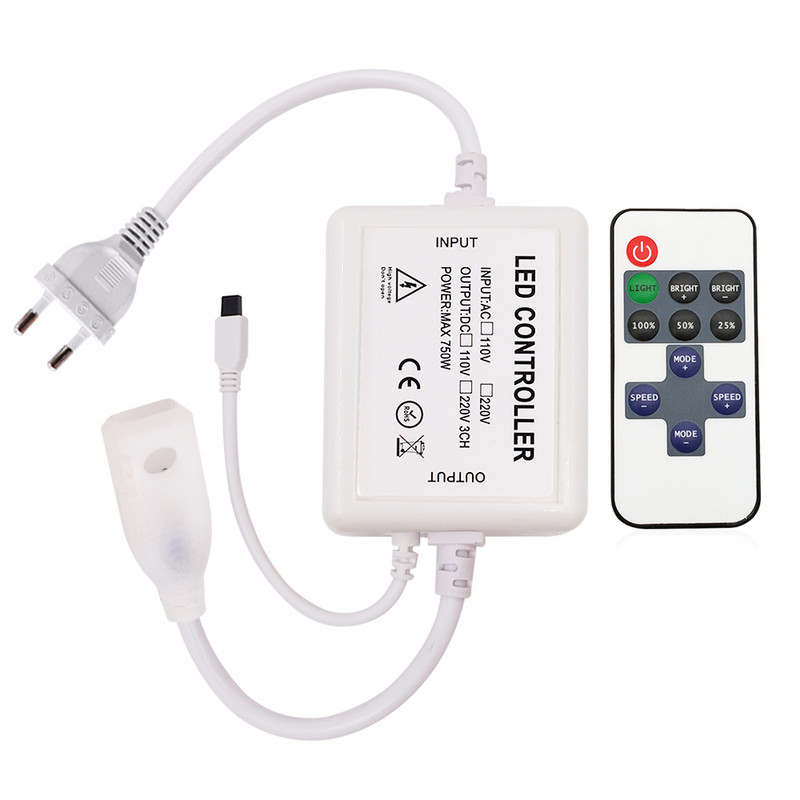 750 W LED dimmer 11 võtmega IR kaugjuhtimispult ühevärvilise ilma juhtmeta LED ribavalgusti jaoks 2835 220 V EU UK AU 110 V USA