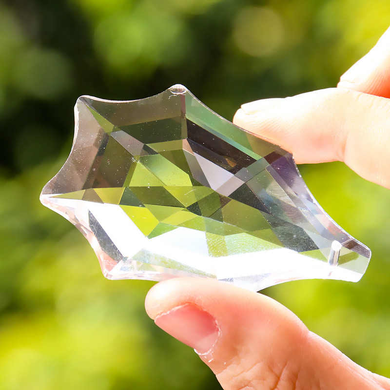 Skaidrus voratinklis netaisyklingos formos krištolinio briaunoto prizminio šviestuvo komponentas saulės gaudyklė „pasidaryk pats“ lubų namų dekoro apšvietimo priedas