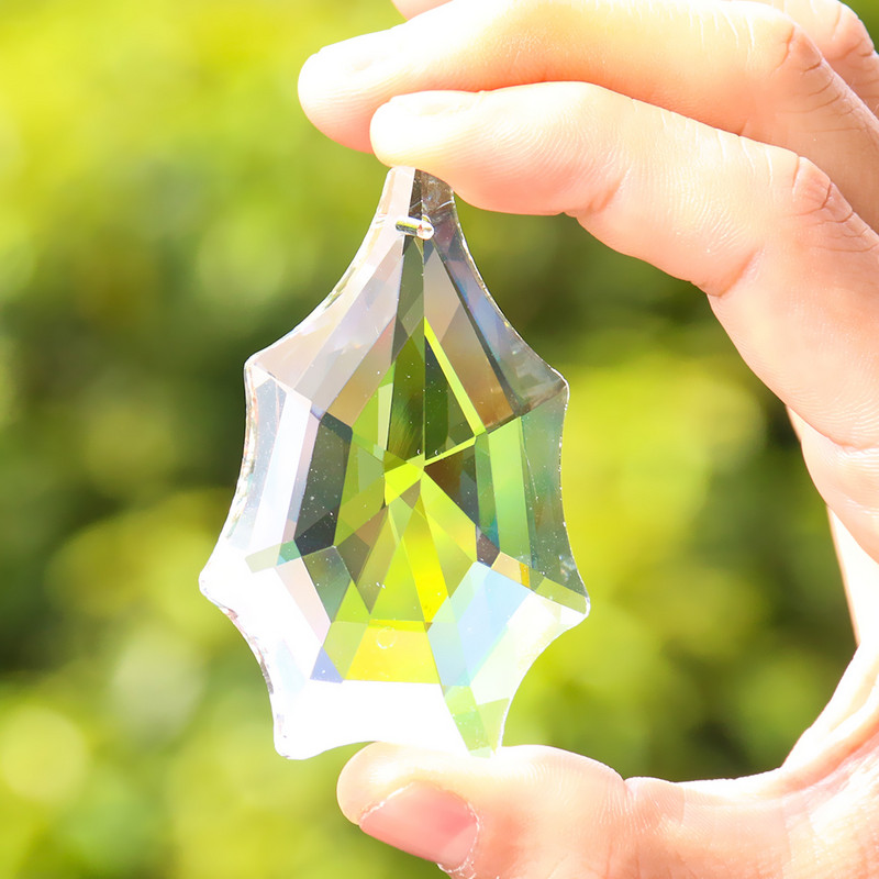 Skaidrus voratinklis netaisyklingos formos krištolinio briaunoto prizminio šviestuvo komponentas saulės gaudyklė „pasidaryk pats“ lubų namų dekoro apšvietimo priedas