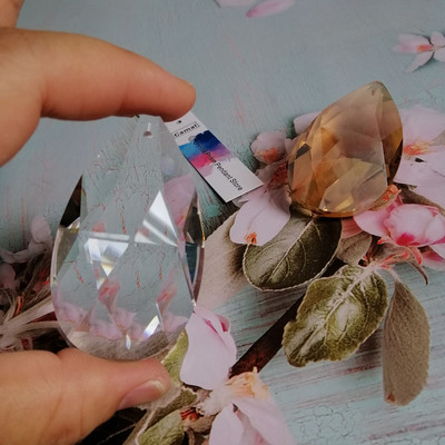 Camal 2бр. 60 мм прозрачна/златна решетка с цвят на шампанско K9 Кристална висулка Лампа призми Полилей Ловец на слънце Осветителни части Висящ домашен декор