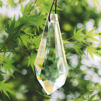 75MM прозрачна стрелка с кристална фасетирана призма Стъклен полилей Компонент Sun Catcher Rainbow Wedding Ornament Home Decor
