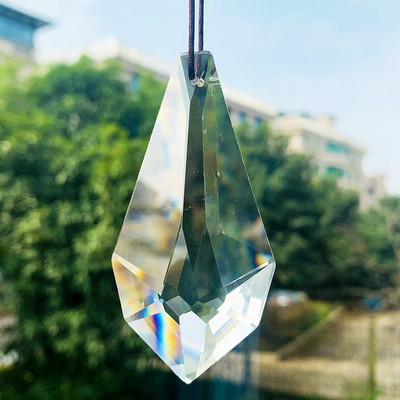 Διαφανές βέλος 75 χιλιοστών κρύσταλλο πολυεδρικό πρίσμα πολυέλαιος γυαλί Συστατικό Sun Catcher Rainbow Wedding Hanging Στολίδι Διακόσμηση σπιτιού