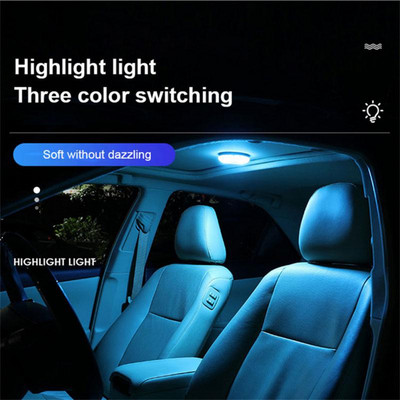 Autós olvasólámpa újratölthető mágneses 3 színű 10 LED-es automatikus stílusos éjszakai fény autó belső világítás mennyezeti lámpa