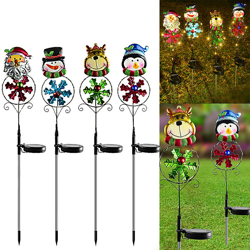 Χριστουγεννιάτικο ηλιακό LED φωτιστικό κήπου Αυλή γκαζόν Χιονάνθρωπος Άλκη Πιγκουίνος Νυχτερινό Φωτιστικό Τοπίο Κήπος Διακόσμηση σπιτιού Εξωτερικός Άγιος Βασίλης