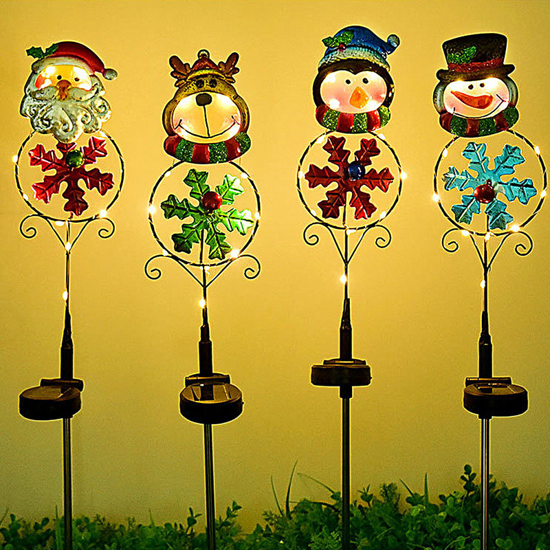 Χριστουγεννιάτικο ηλιακό LED φωτιστικό κήπου Αυλή γκαζόν Χιονάνθρωπος Άλκη Πιγκουίνος Νυχτερινό Φωτιστικό Τοπίο Κήπος Διακόσμηση σπιτιού Εξωτερικός Άγιος Βασίλης