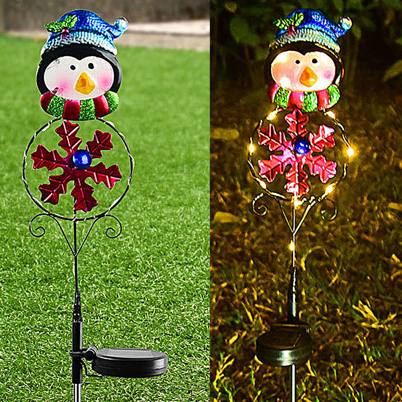 Χριστουγεννιάτικο ηλιακό LED φωτιστικό κήπου Αυλή γκαζόν Χιονάνθρωπος Άλκη Πιγκουίνος Νυχτερινό Φωτιστικό Τοπίο Κήπος Διακόσμηση σπιτιού Εξωτερικός Άγιος Βασίλης