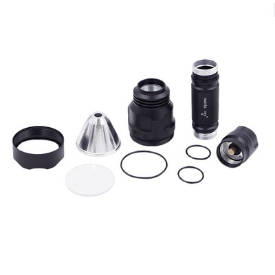 Черен калъф Manta ray C8 host с рефлекторна стъклена леща, без LED и драйвер