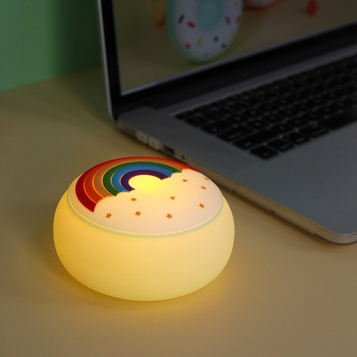 INS Rainbow szilikon lámpa USB töltés aranyos rajzfilm szivárványos cukorka színes szilikon hangulati lámpa