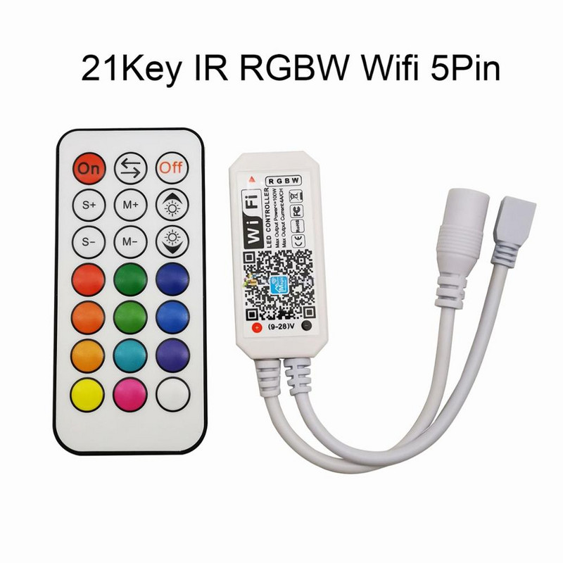 Magic Home Bluetooth WiFi LED kontrolieris IR RF 5V 12V 24V priekš WS2811 WS2812B SK6812 vienkrāsains RGB RGBW RGBCCT LED sloksne