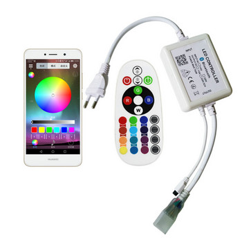 220V RGB Bluetooth контролер Управление на LED лента за телефон Bluetooth Дистанционно управление с APP за RGB 5050 Управление на LED лента