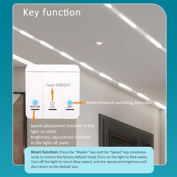 Ελεγκτής λωρίδας φωτός LED ιπποδρομιών DC 5-24V WS2811 Διακόπτης ταινίας κυνηγιού τρεχούμενου νερού Wireless 3 Keys Panel Sync Controller