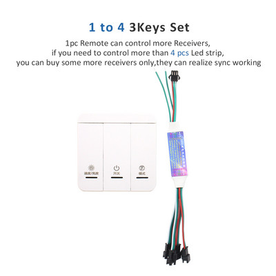 Kontroler svjetla za LED trake za konjske utrke DC 5-24V WS2811 Prekidač za traku za jurenje u tekućoj vodi Bežični upravljač za sinkronizaciju ploče s 3 tipke