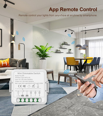 Tuya WiFi Smart Dimmer Switch Module Smart Life APP Дистанционно управление Двупосочно димиране с Alexa Google Home Remote Voice Control