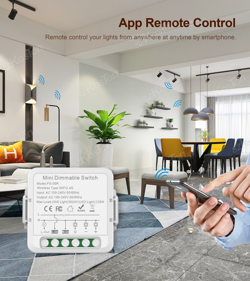 Modul de comutator inteligent Tuya WiFi Smart Life APP Telecomandă cu reglaj în două căi cu control vocal de la distanță Alexa Google Home