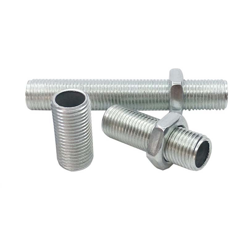 Lempos danties vamzdis metalinis M10 tuščiaviduris sriegiuotas vamzdis cinkuotas led lempos galvutės jungtis fiksuota pagrindo atraminio strypo apšvietimo priedai varžtai