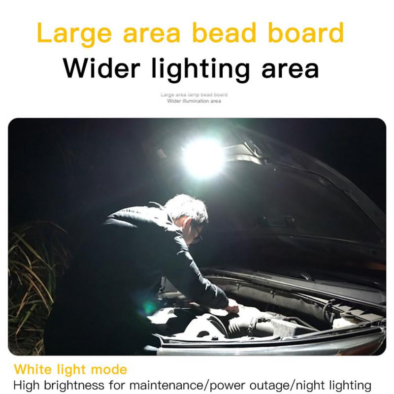 500 lm USB tipo C įkrovimo lauko daugiafunkcis COB darbinis žibintas, nešiojamasis mini raktų pakabuko apšvietimas, avarinis žibintuvėlis stovyklavietėje