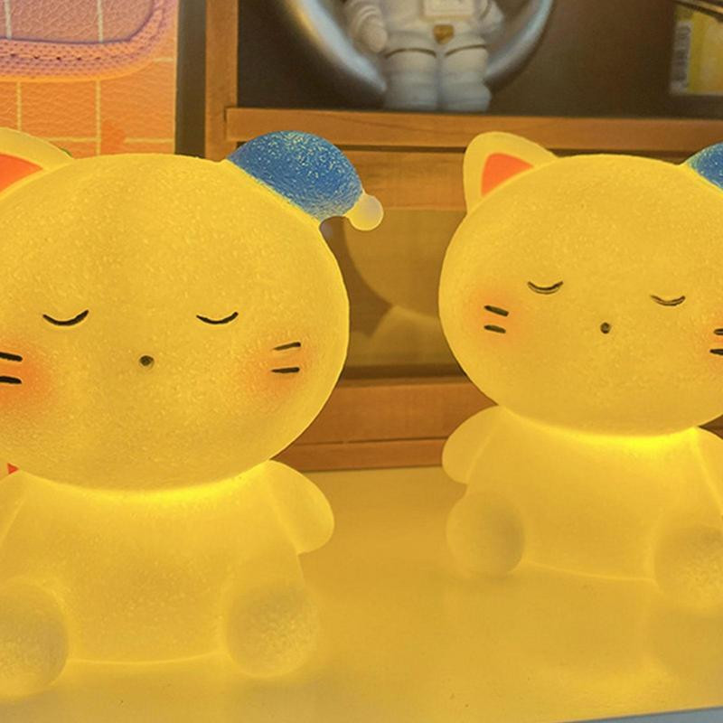 Kačių lempa Cat animacinių filmų naktinis šviestuvas Minkšta ir neakina akių priežiūros stalinė lempa Naktinė lemputė vaikams Velykų gimtadienio dovanos berniukui