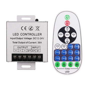 DC 12V 24V LED Light Dimmer Wireless IR 23 Keys Remote Controller 36A 360W for single color LED strip light