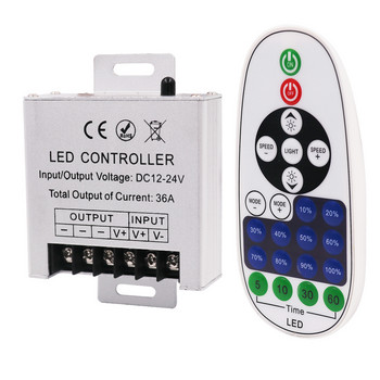 DC 12V 24V LED Light Dimmer Wireless IR 23 Keys Remote Controller 36A 360W for single color LED strip light
