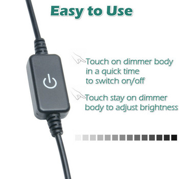 Λωρίδα LED Touch Dimmer Brightness Διακόπτης Dimming Λειτουργία μνήμης 5V 12V 24V 3A 5,5x2,1 COB SMD Tape LED Lights Switch Controller