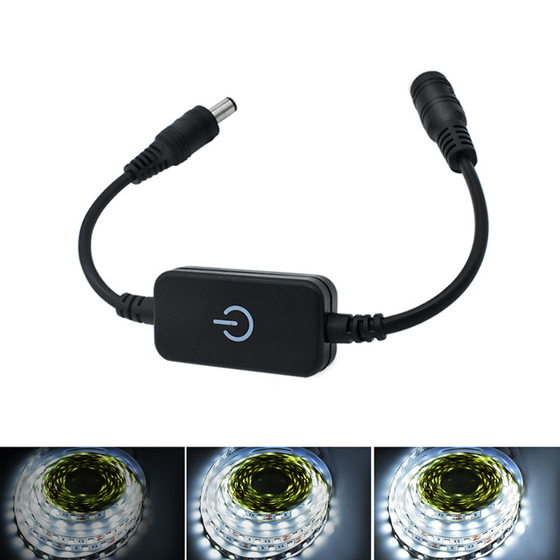 LED juostos jutiklinis pritemdymas Ryškumas pritemdymo jungiklis Atminties funkcija 5V 12V 24V 3A 5,5x2,1 COB SMD juosta LED lempučių jungiklio valdiklis