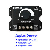 Λωρίδα LED Dimmers Υψηλής ποιότητας 12V 24V 30A 360W Διακόπτες κουμπιού ελέγχου Λαμπτήρας Led Lightless Συσκευή μείωσης έντασης