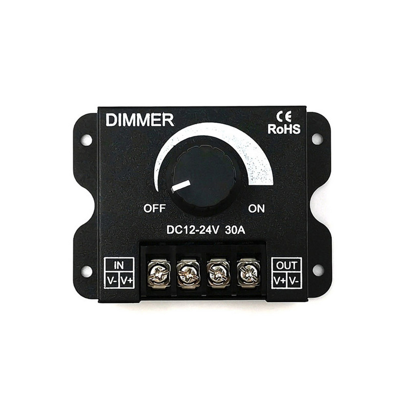Λωρίδα LED Dimmers Υψηλής ποιότητας 12V 24V 30A 360W Διακόπτες κουμπιού ελέγχου Λαμπτήρας Led Lightless Συσκευή μείωσης έντασης