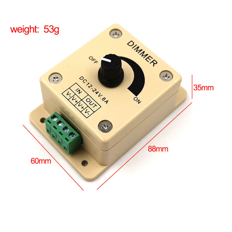 DC12-24V Dimmer φωτισμού για φώτα LED 8A 30A Stepless LED Dimmers 10W 50W 100W 200W 300W Brightness Dimming Switch Controller