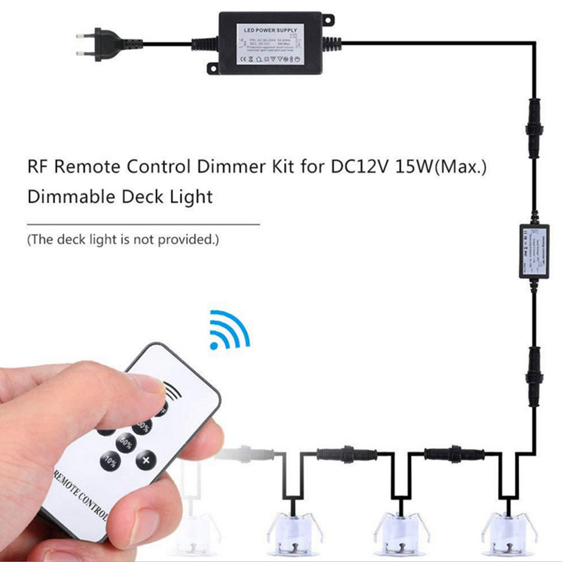 DC 12V Kit modulator de lumini de punte Controler de telecomandă RF IP67 Luminozitate rezistentă la apă Dimmerabile Accesorii pentru lămpi de punte