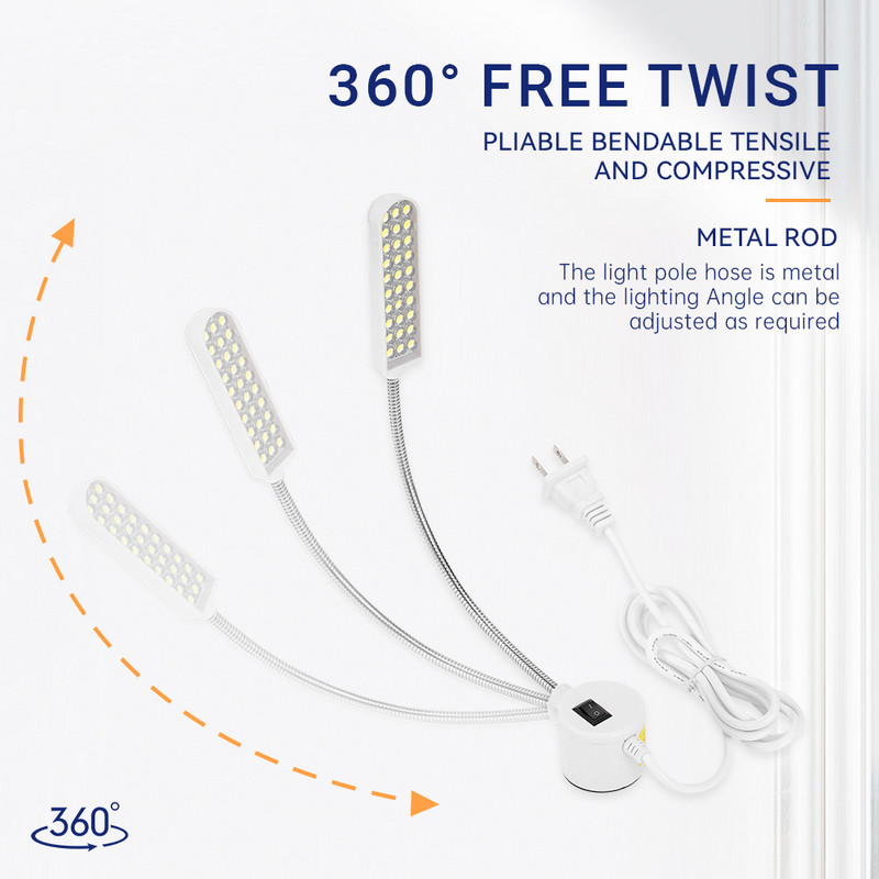 30 LED siuvimo mašinų apšvietimo lempa pramoninių drabužių mašinų priedai Daugiafunkcis lankstus darbas darbo stalui