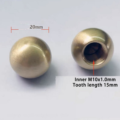 Žalvarinis M10 vidinis sriegis tiesiai per gryno vario stalinės lempos grindų lempos lentynos veržlės žingsnis 1,0 mm dekoratyvinė veržlė