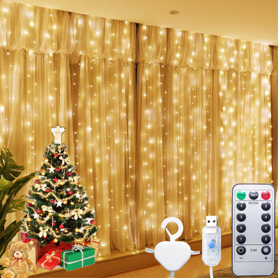 3M USB LED fėjų styginių užuolaidų lemputės girlianda Šventinių vakarėlių dekoracijos Vestuvių gimtadienis Miegamasis Ramadanas Velykų namų šventė